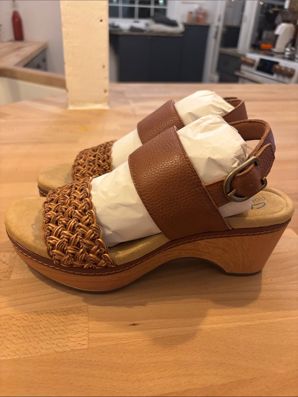 Clark’s Seannah Step Tan Leather Wedge